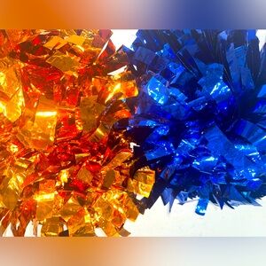 Orange and Blue PomPoms for Dance and Cheer